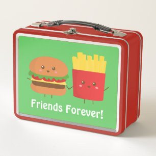 Süße Burger und Pommes Freunde für immer Lunchbox