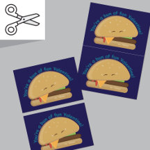 Süße Burger Valentinstag-Karten in Dunkelrot zum A