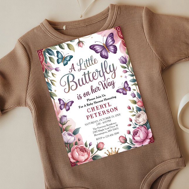 Süße Butterfly-Baby-Party Einladung (Von Creator hochgeladen)