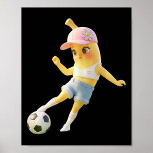 Süße Bynana Fußballerin, Lustiges Fußballspieler-T Poster