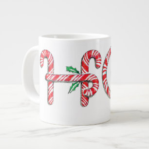 Süße Candy-Cane-Textgestaltung mit dem Wort HO! Jumbo-Tasse