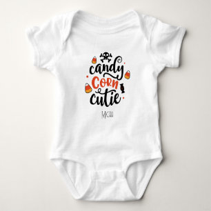 Süße "Candy Corn Cutie" Monogramm-Name Baby Strampler
