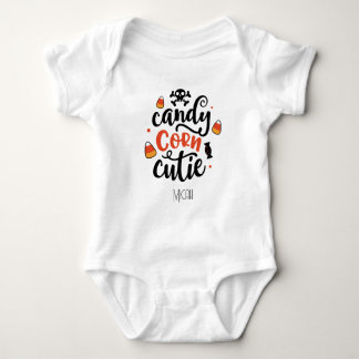 Süße "Candy Corn Cutie" Monogramm-Name Baby Strampler