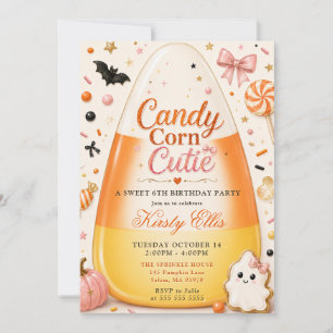 Süße Candy Corn-Party zum 6. Geburtstag Einladung