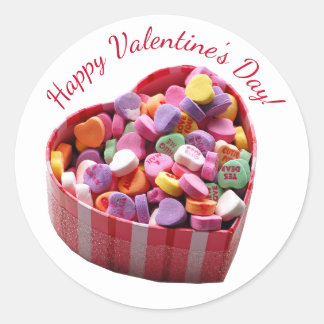 Süße Candy Hearts zum Valentinstag Runder Aufkleber
