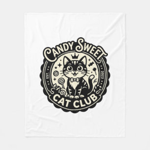 Süße Candy-Katze Lustige Katze Grafik - Candy Swee Fleecedecke