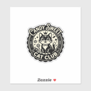 Süße Candy-Katze Lustige Katze Grafik - Süße Candy Aufkleber