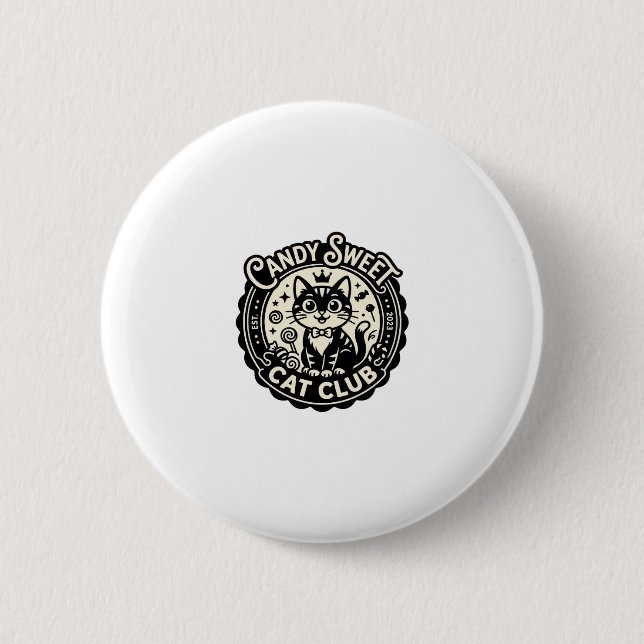 Süße Candy-Katze Lustige Katze Grafik - Süße Candy Button (Vorderseite)