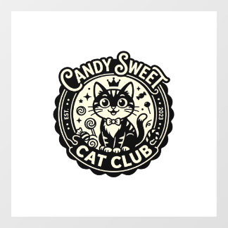 Süße Candy-Katze Lustige Katze Grafik - Süße Candy Fensteraufkleber