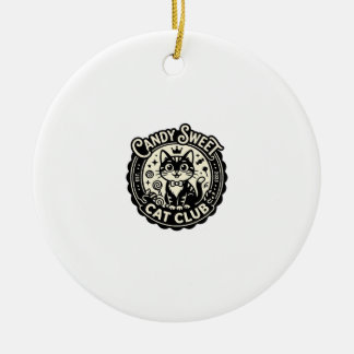 Süße Candy-Katze Lustige Katze Grafik - Süße Candy Keramik Ornament