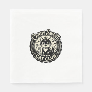 Süße Candy-Katze Lustige Katze Grafik - Süße Candy Serviette