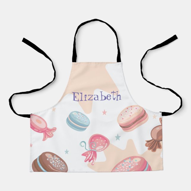 Süße Candy Macarons Personalisiert Schürze (Vorderseite)