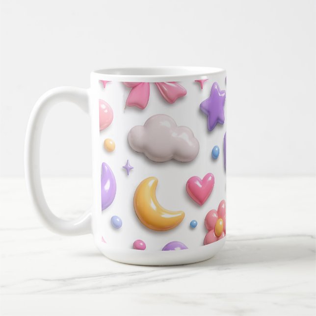 Süße Candy Pastell Icons Muster Kaffeetasse (Links)