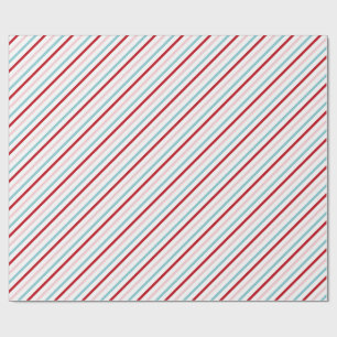 Süße Candy Stripe Rot Pink Blau Feiertag/Geburtsta Geschenkpapier