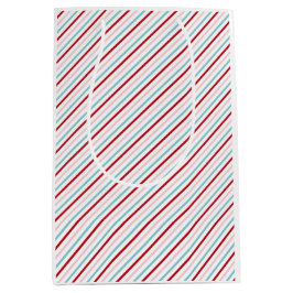 Süße Candy Stripe Rot Pink Blau Feiertag/Geburtsta Mittlere Geschenktüte