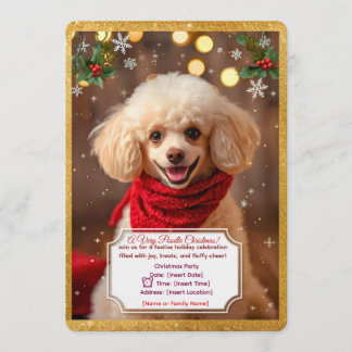 Süße Caniche-Weihnachtsfeier-Einladung Einladung