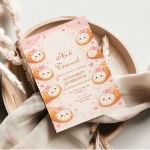 Süße Cannoli-Bäckerei Bow 1. Geburtstag Einladung