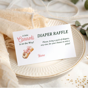 Süße Cannoli-Rosa-Schleifen-Girl-Italienische-Baby Begleitkarte