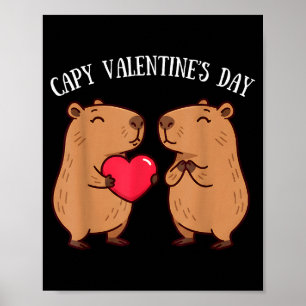 Süße Capy Valentinstag Capybara Liebhaber Romantis Poster