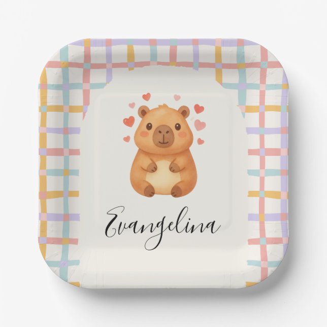 Süße Capybara-Baby-Party Pappteller (Vorderseite)