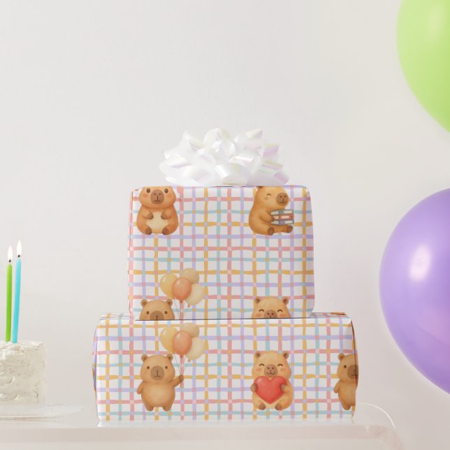 Süße Capybara-Baby-Shower Geschenkpapier (Partygeschenke)