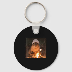 Süße Capybara-Campingfeuer-S'mores lustiges Campin Schlüsselanhänger