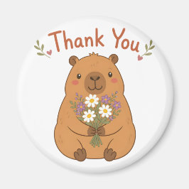 Süße Capybara-Dankeschön-Wildblumen-Magnet Magnet