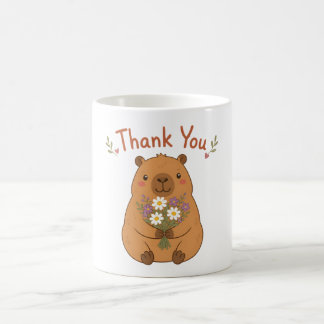 Süße Capybara-Dankeschön-Wildblumen-Tasse Kaffeetasse