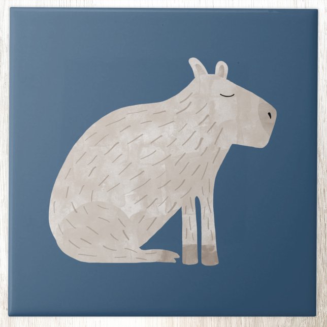 Süße Capybara  Fliese (Fun capybara ceramic tile for animal lovers)