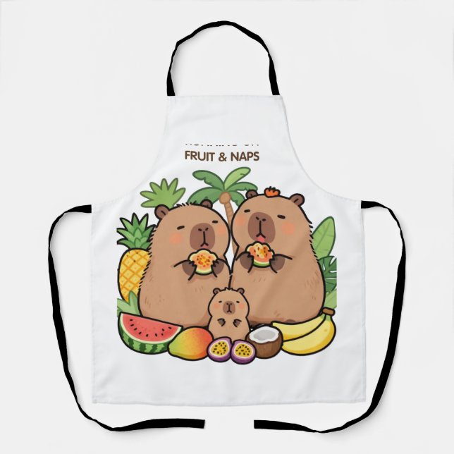 Süße Capybara-Frucht- & Nickerchen-Schürze | Glück Schürze (Vorderseite)