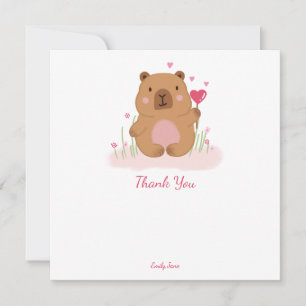 Süße Capybara-Geburtstags-Personalisierte Danke
