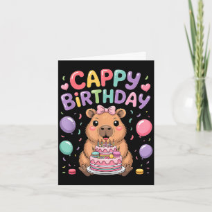 Süße Capybara-Geburtstagsfeier Mädchen Kinder Tier Karte