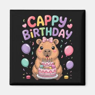Süße Capybara-Geburtstagsfeier Mädchen Kinder Tier Magnet