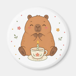 Süße Capybara-Geburtstagskerze-Teetassen-Magnet Magnet