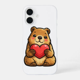 Süße Capybara hält Herz Kawaii Capybara iPhone 16 Hülle