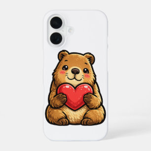 Süße Capybara hält Herz Kawaii Capybara iPhone 16 Hülle