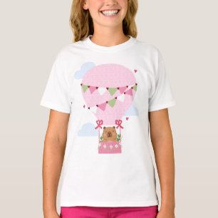 Süße Capybara-Heißluftballon T-Shirt
