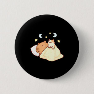 Süße Capybara Kawaii Schlafanzug Sleepybara Katze Button