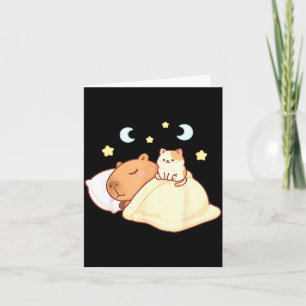 Süße Capybara Kawaii Schlafanzug Sleepybara Katze Karte