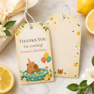 Süße Capybara-Kinder-Geburtstags-Geschenkanhänger Geschenkanhänger