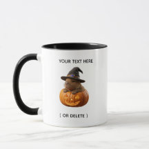 Süße Capybara-Kürbis-Jack-O-Lantern-Halloween-Tass