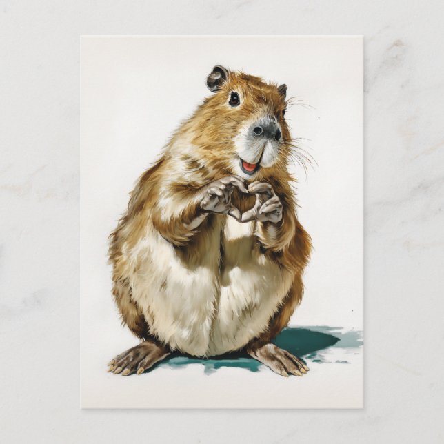 Süße Capybara-Liebesgeste Postkarte (Vorderseite)