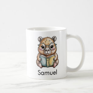 Süße Capybara liest ein Buch Custom Kaffeetasse