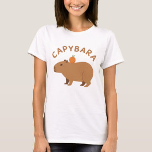 Süße Capybara mit Orange auf dem Kopf Minimalist M T-Shirt