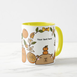 Süße Capybara mit Orangen Tasse