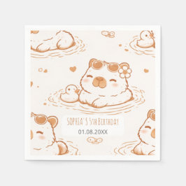 Süße Capybara mit Sonnenbrille Kinder Geburtstagsf Serviette