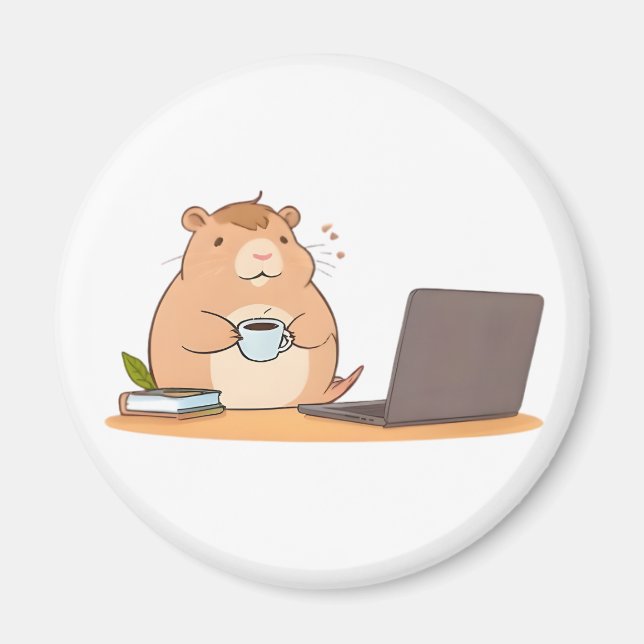 Süße Capybara-Programmierer-Coffee-Laptop-Design Magnet (Vorne)