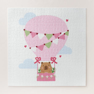 Süße Capybara-Rosa-Baby-Party Puzzle