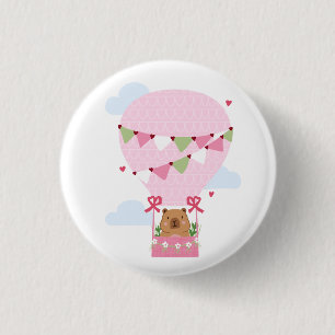 Süße Capybara-Rosa-Geburtstagsfeier Button
