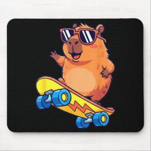 Süße Capybara-Skateboard-Fahrerin Chill-Tierliebha Mousepad